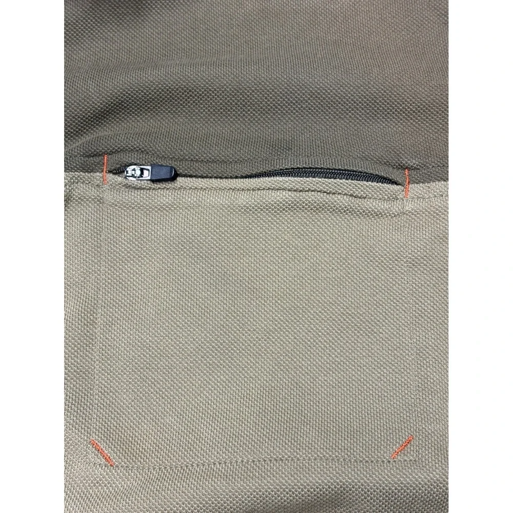 Eddie Bauer Mens XL Olive Green Short Sleeve Half Zip Polo‎ Shirt